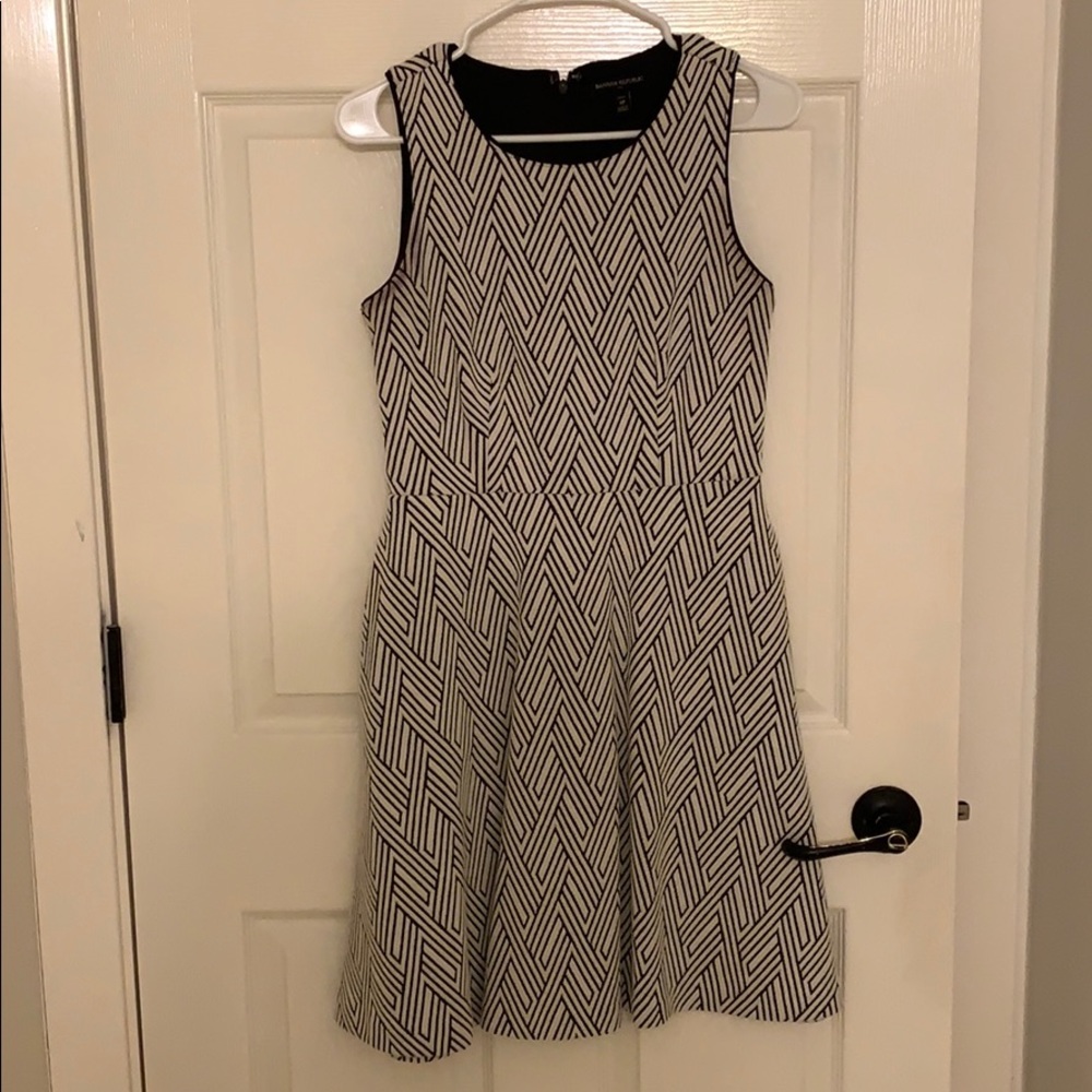 White and black striped dress